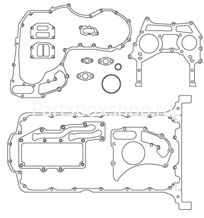 Комплект прокладок двигателя нижний RE-RG 02/203217 (U5LB0384) PBS
